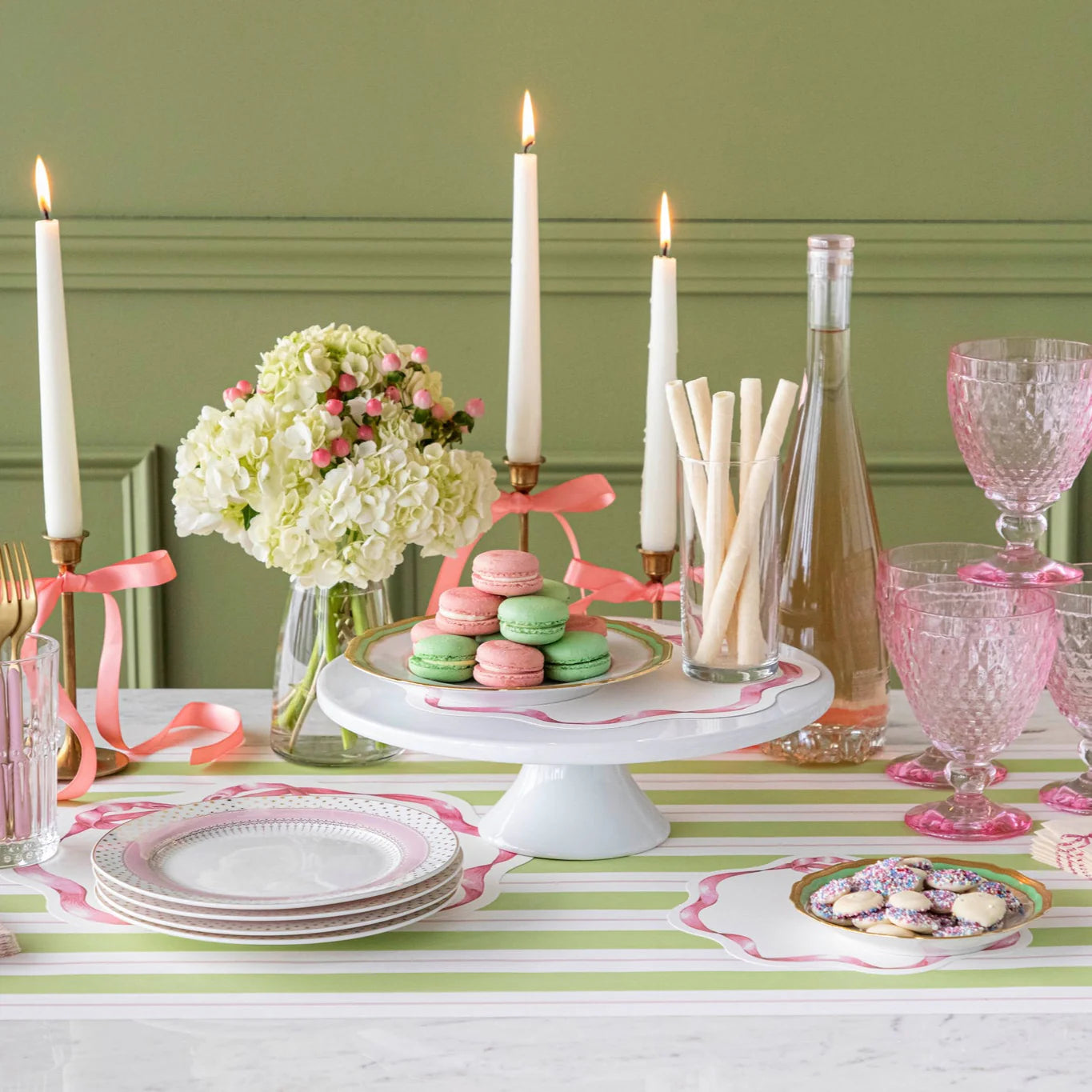 Pink Bow Serving Papers