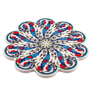 Tulips on White Large Vintage Style Ceramic Tile Trivet 7''