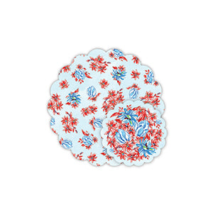 Handpainted patriotic Festive Florals Doily Set