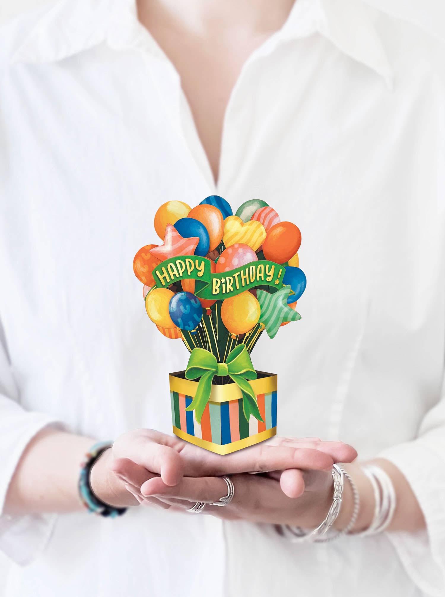Mini Birthday Balloons (10 Mini Pop-up Greeting Cards)