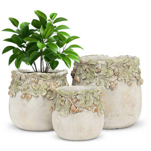 Oak Leaves & Acorns Planter: Medium