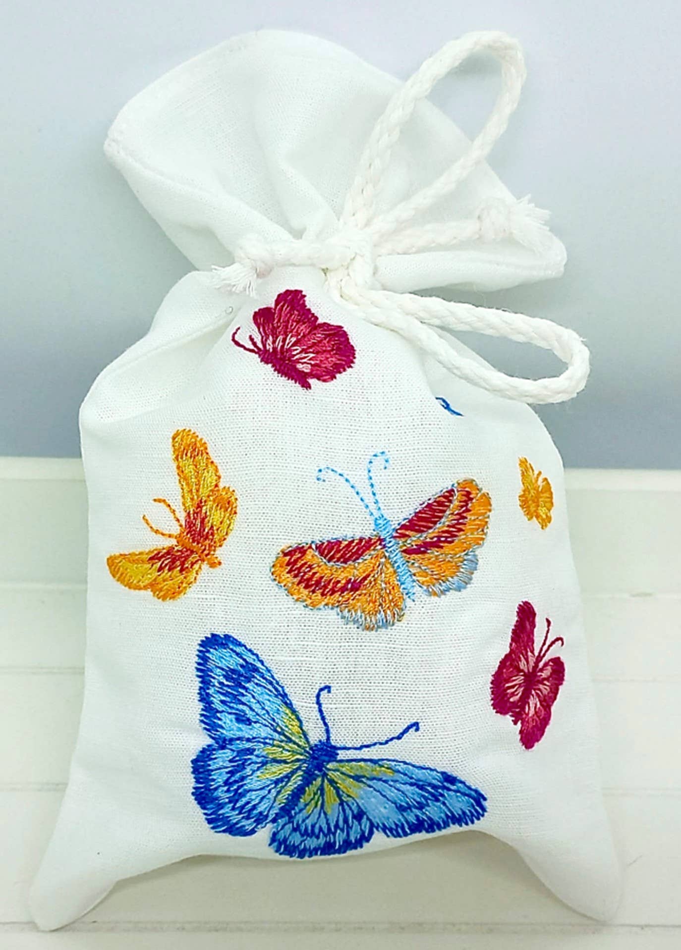Embroidered Lavender-Filled Sachet - Butterflies