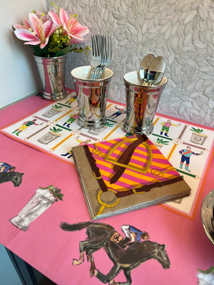 Jockeys & Juleps Derby Paper Placemat Pad, Winning White