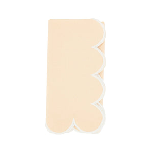 Cotton Scalloped Dinner Napkin: Orange/Black / 20"