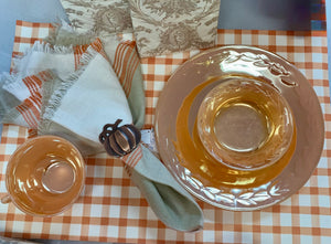 Orange and tan oversized napkins