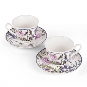 Lavender Porcelain Tea/Coffee Cup and Saucer in Gift Box
