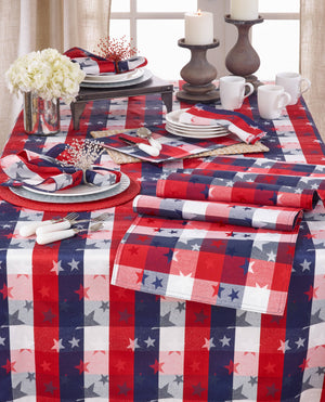 Americana Checkered Runner: Multi / 16"x108"