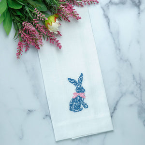 Toile Bunny Linen Towel - Easter