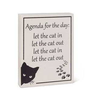 Agenda For The Day/Cat Block-9"H