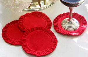 Red velvet coasters