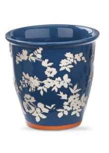 Blue floral herb pot assortment of 3
