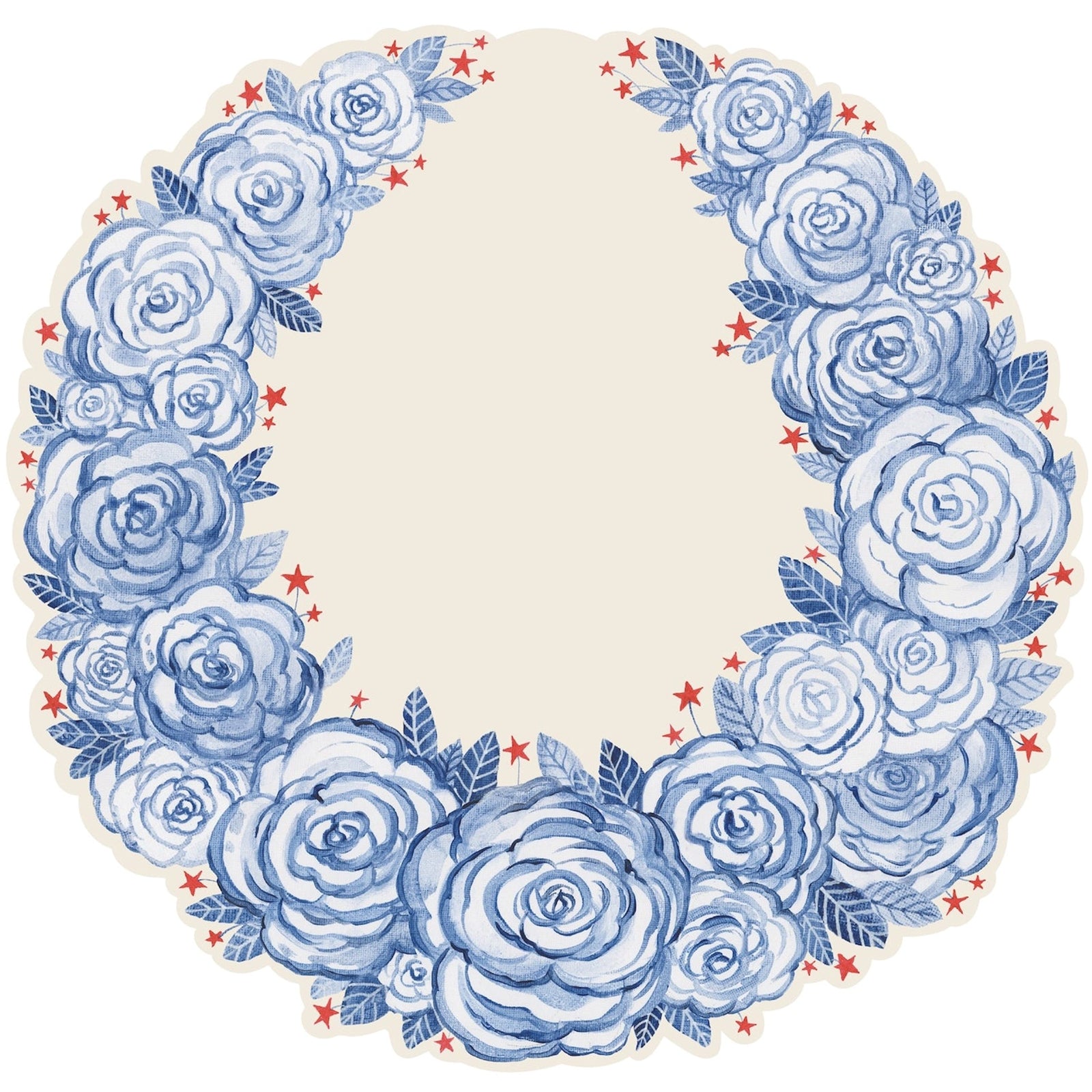 Die-cut American Floral Wreath placemat