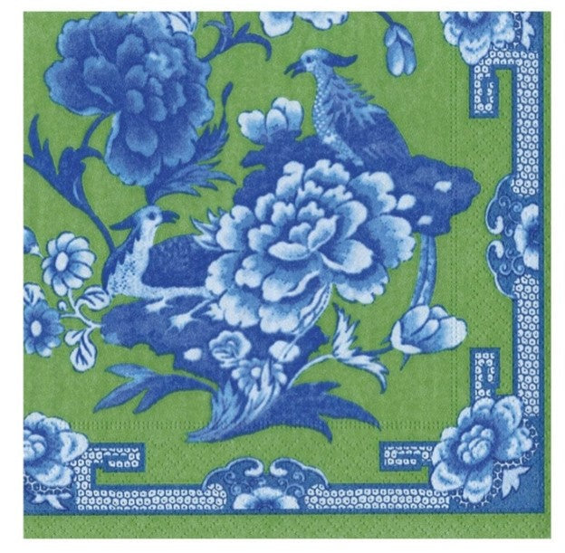 Green and Blue Chinoiserie Luncheon Napkins