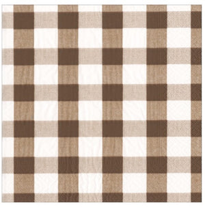 Gingham Chocolate Guest Towel
