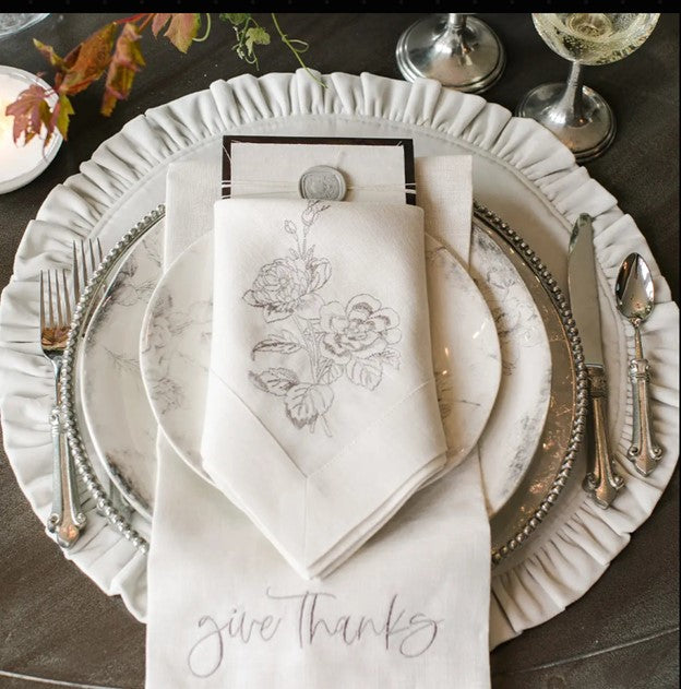 Round Ruffle Velvet Placemat-New Colors - Cream 16.5 Inch Round