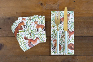 Fanciful Fox Cocktail Napkin