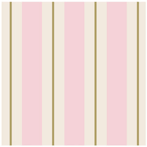 Pink and Gold awning stripe cocktail napkin