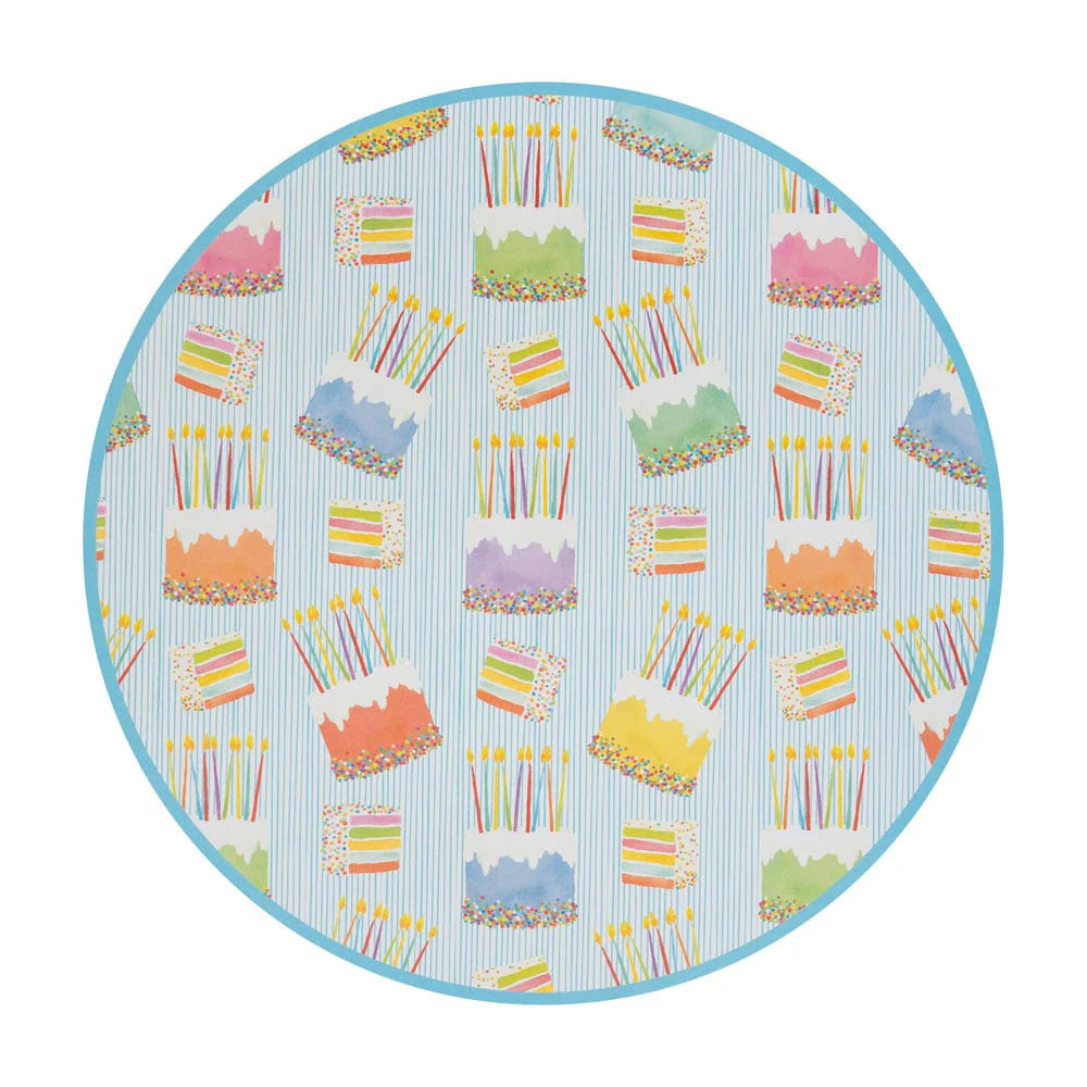 Birthday Cake Paper Placemats Round 12-In