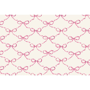 Pink bow lattice placemat pad of 24
