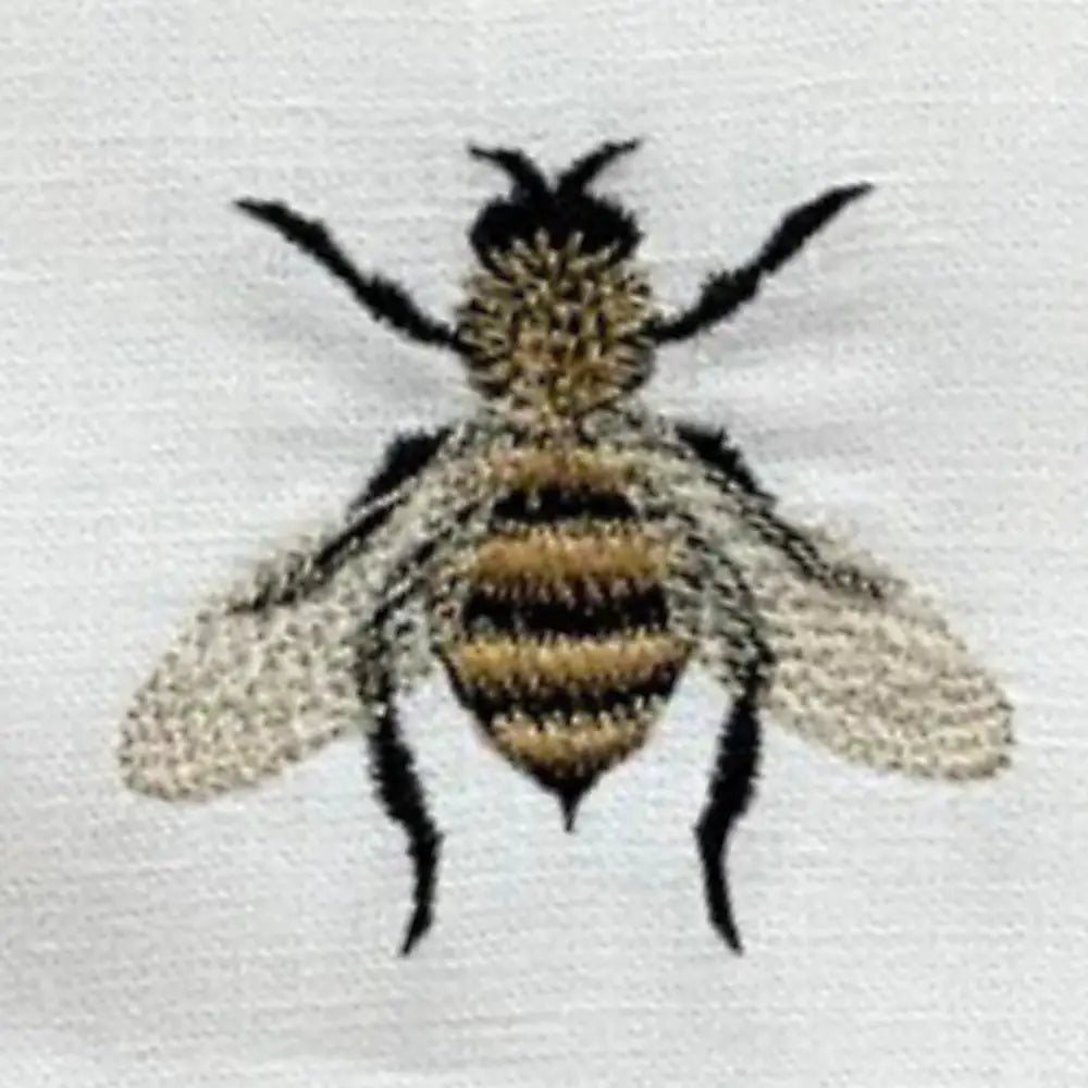 Embroidered Washed Casual Linen Napkin - New - White (Honey Bee)