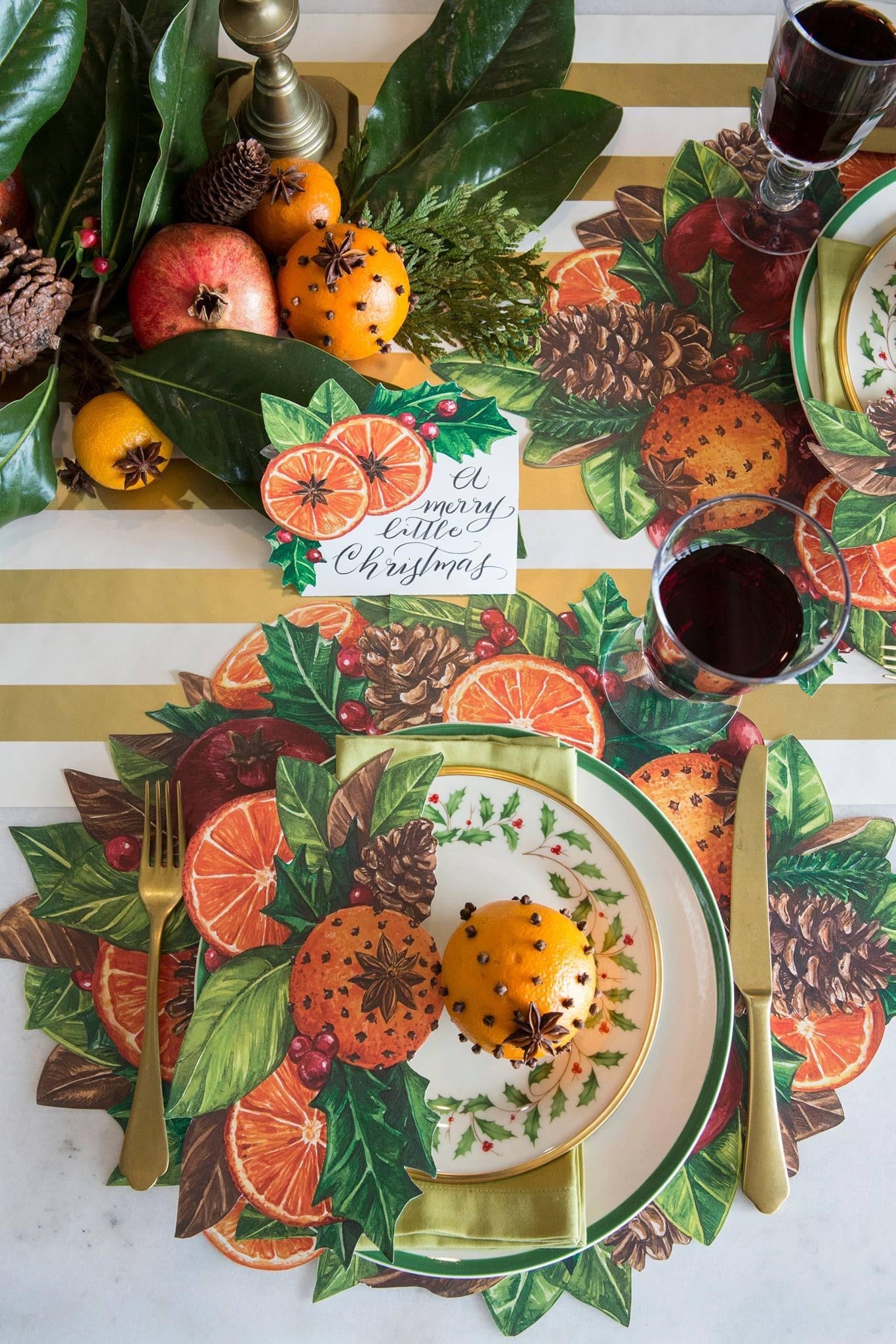 Citrus spice pomander place card