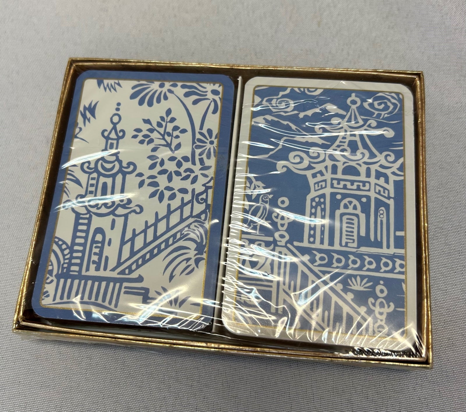 Caspari Pagoda toile playing cards