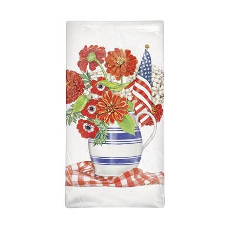 Patriotic flowers flour sack towel