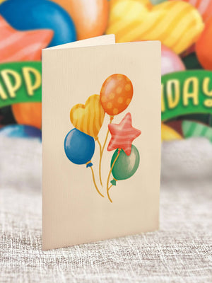Mini Birthday Balloons (10 Mini Pop-up Greeting Cards)