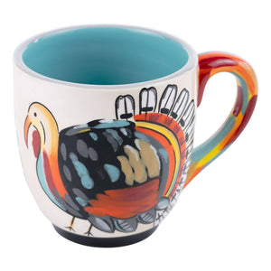 Colorful Turkey Feathers Mug - Fall Decor