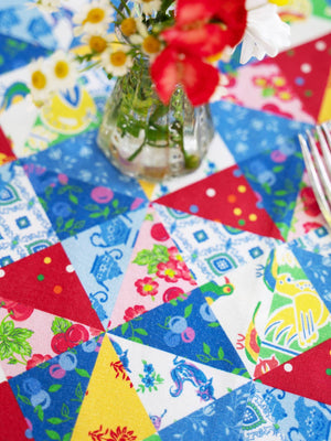 Primary Patchwork Tablecloth - Multi: 54x54