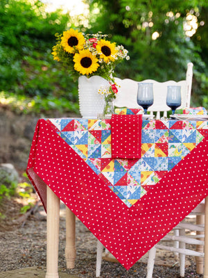 Primary Patchwork Tablecloth - Multi: 54x54