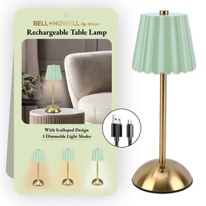 Bell + Howell By Design Rechargeable Scalloped Table Lamp