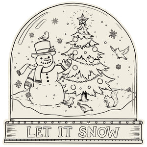 Die Cut Snow Globe coloring placemat