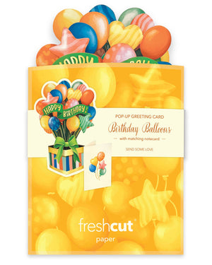 Mini Birthday Balloons (10 Mini Pop-up Greeting Cards)