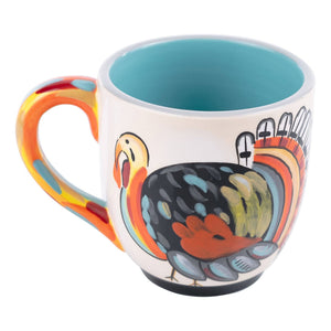 Colorful Turkey Feathers Mug - Fall Decor