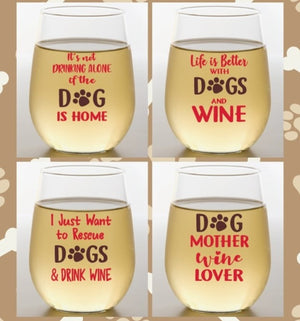 Winey Dogs Shatterproof Wine Glasses