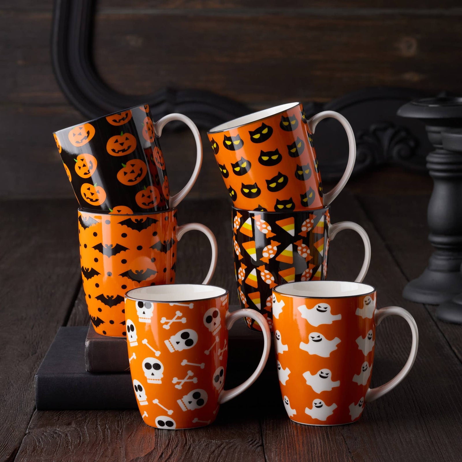 Halloween Pad Print Mugs 6 asst
