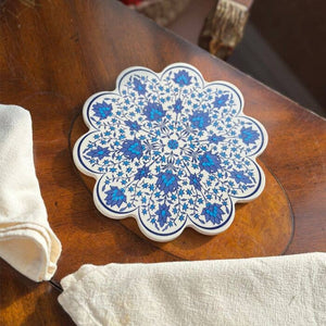 Blue Tulips Large Ceramic Trivet