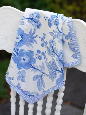 Augustine Ruffle Luncheon Napkin Set of 4 - Soft White