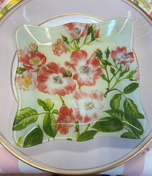 Ancient Rose Glass Plate