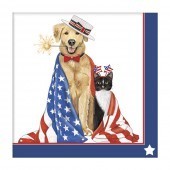 Dog And Cat Flags Paper Napkin
