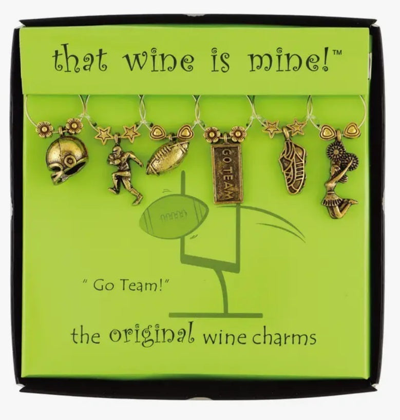 6-Piece GoTeam Wine Charms