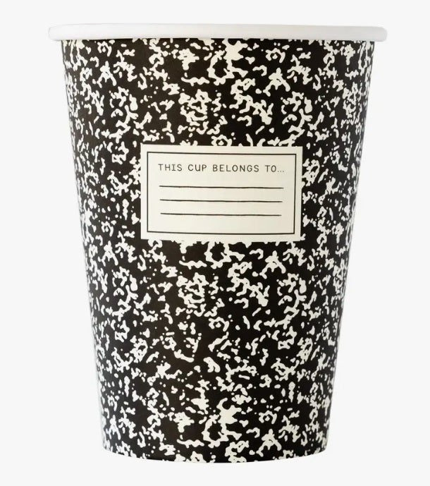 Back To School Composition Paper Cups