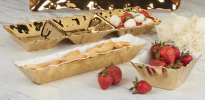 Gold Cracker Tray 13x3.5x2.25