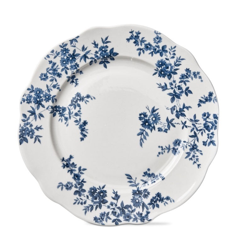 Blue floral dinner plate