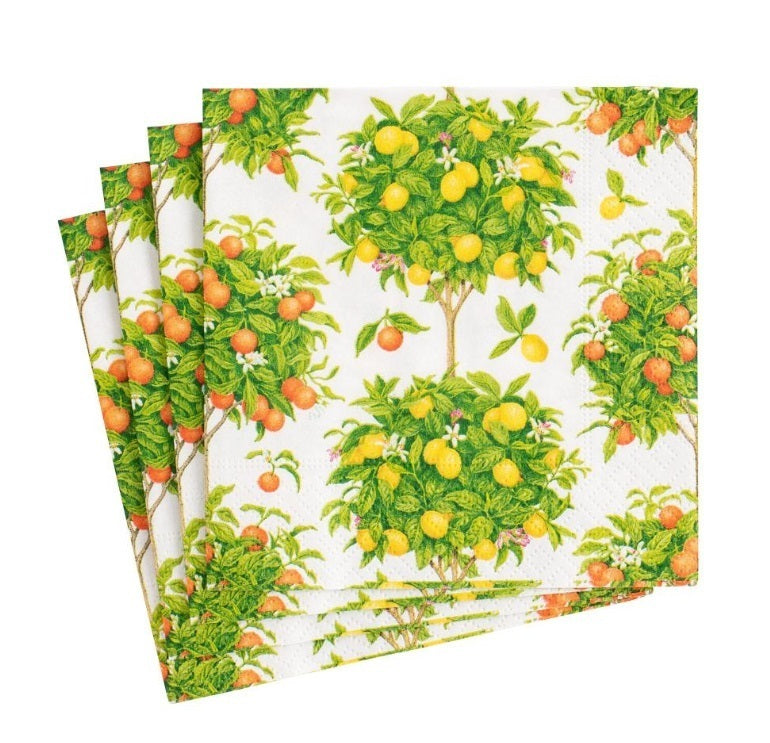 Citrus Topiary Paper Cocktail Napkins