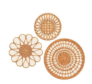 Rattan Weave Serving Papers - Pack of 12