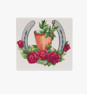 Kentucky Derby Jockey & Julep 4" Ceramic Coaster