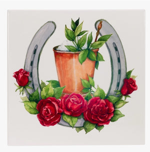 Kentucky Derby Jockey & Julep 8" Ceramic Trivet