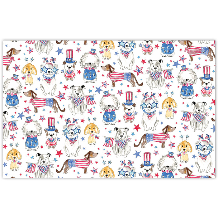 Handpainted Patriotic Dogs Placemat